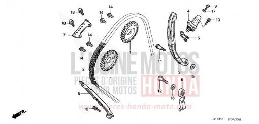 CHAINE A CAMES/TENDEUR CBR600RR5 de 2005